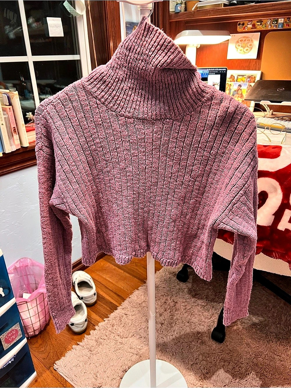 Forever 21 Purple Cowl Neck Sweater Size Small Like New